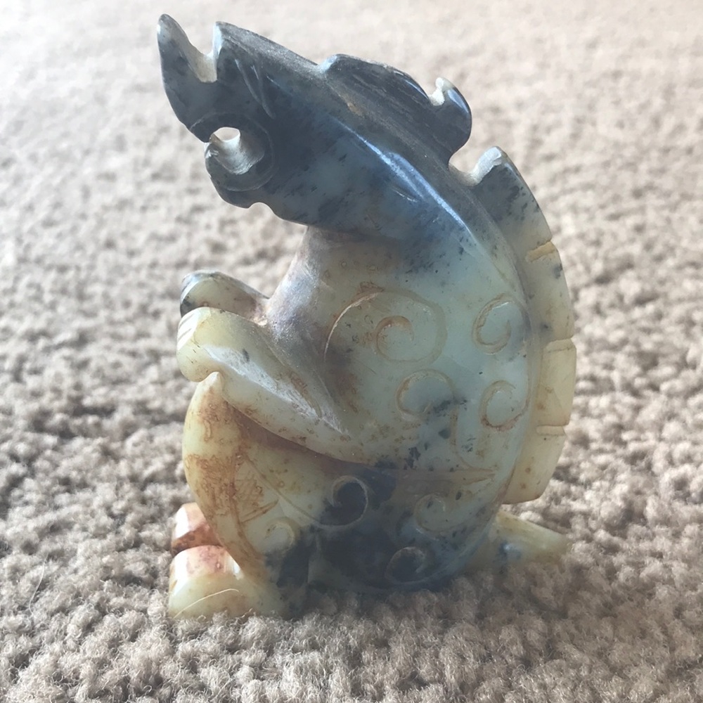 4” jade dragon, EUC